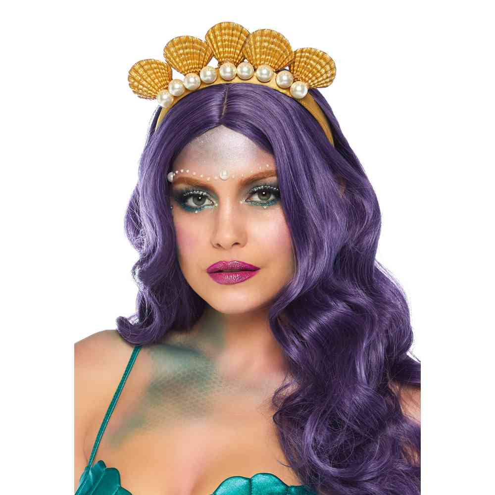 Leg Avenue - Pearl Shell Mermaid Kostuum Haarband - Goudkleurig